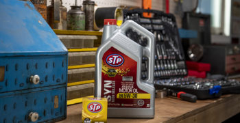 High Mileage Motor Oil from AutoZone with STP oil filter